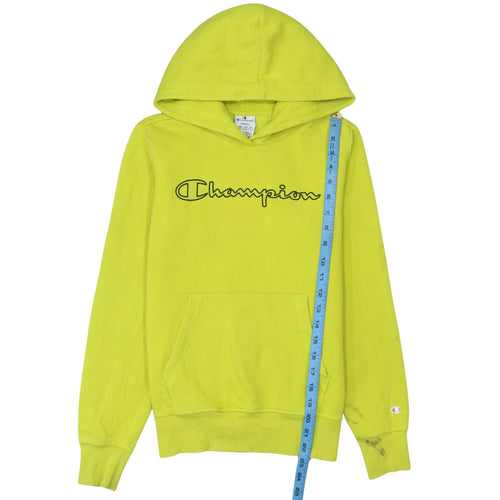 Champion Men's Yellow Small Pullover Hoodie with Logo