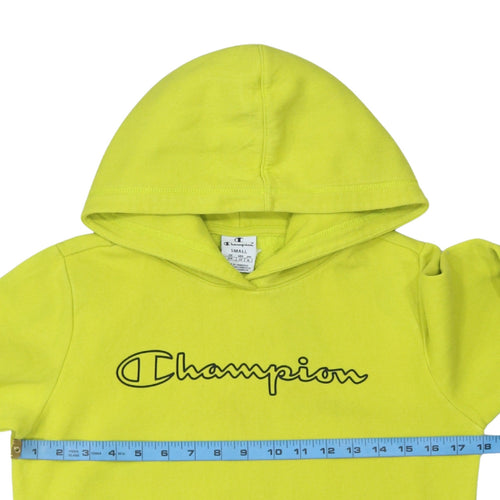 Champion Men's Yellow Small Pullover Hoodie with Logo