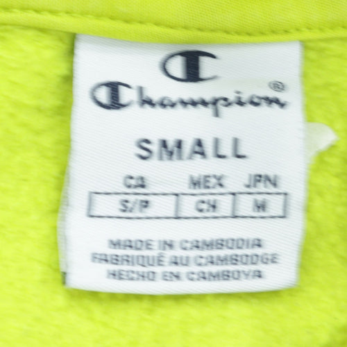 Champion Men's Yellow Small Pullover Hoodie with Logo