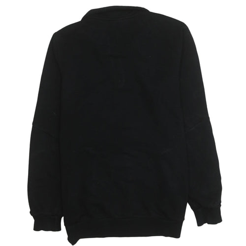Puma Men's Black Small 1/4 Zip Logo Fleece Sweatshirt