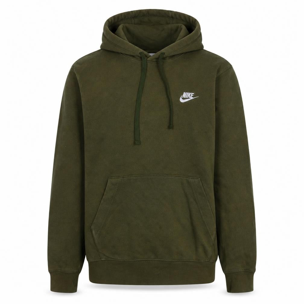 Front view of Nike Men's Green Pullover Hoodie, size S, Regular Fit