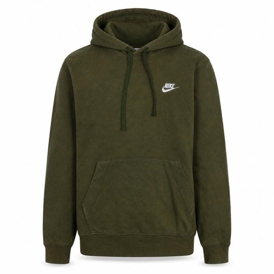 Front view of Nike Men's Green Pullover Hoodie, size S, Regular Fit