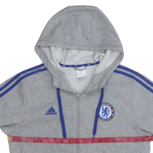 Adidas Men’s Grey Chelsea FC Full Zip Hoodie Size M