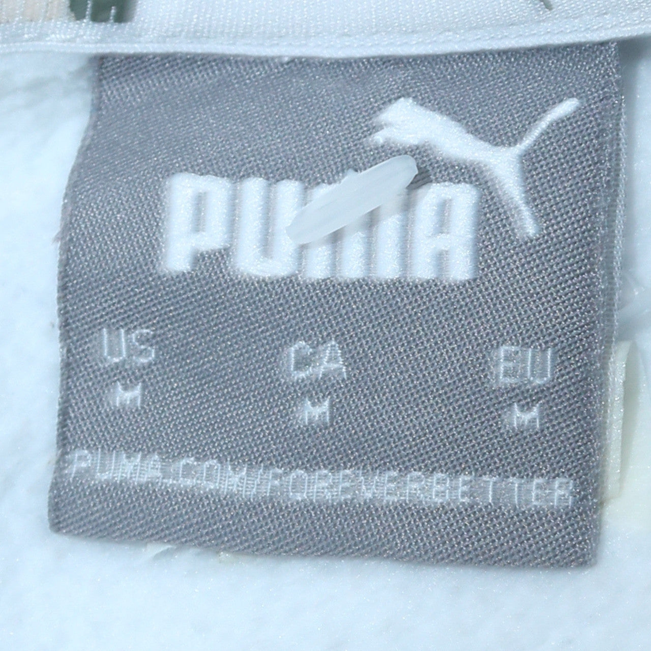 Puma Men's White Pullover Sweatshirt M Regular Fit Crew Neck Logo
