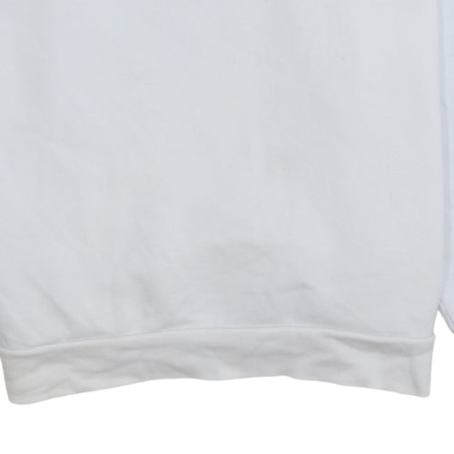 Puma Men's White Pullover Sweatshirt M Regular Fit Crew Neck Logo
