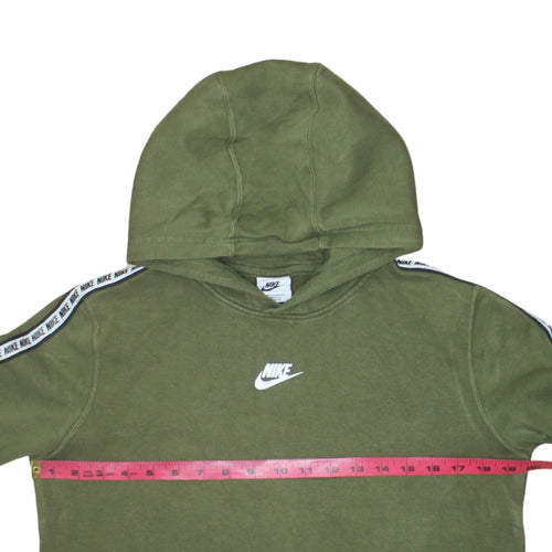 Nike Boys Green XL Pullover Fleece Hoodie with Logo Tape Detail