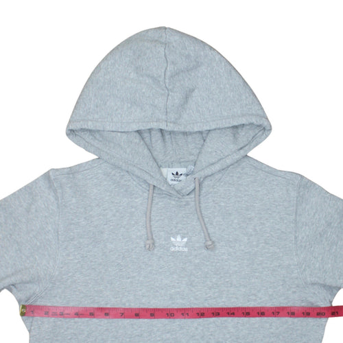Adidas Womens Grey Pullover Hoodie Size 8 Cotton Blend Casual