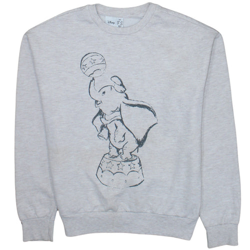Disney Women Grey Dumbo Graphic Print Sweatshirt 2XS