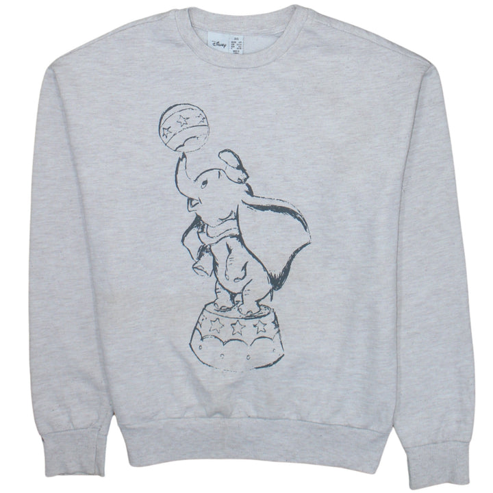 Disney Women Grey Dumbo Graphic Print Sweatshirt 2XS