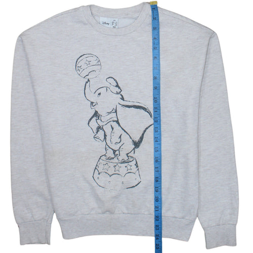 Disney Women Grey Dumbo Graphic Print Sweatshirt 2XS