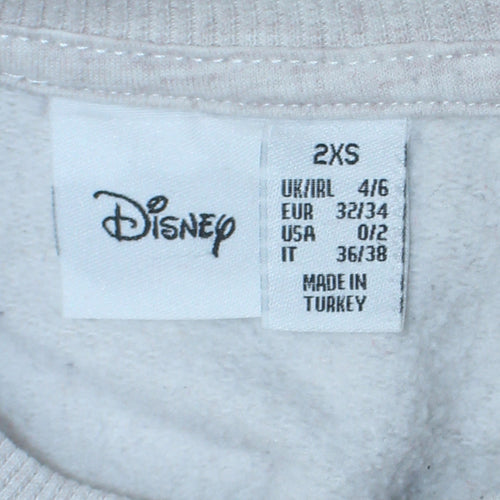 Disney Women Grey Dumbo Graphic Print Sweatshirt 2XS
