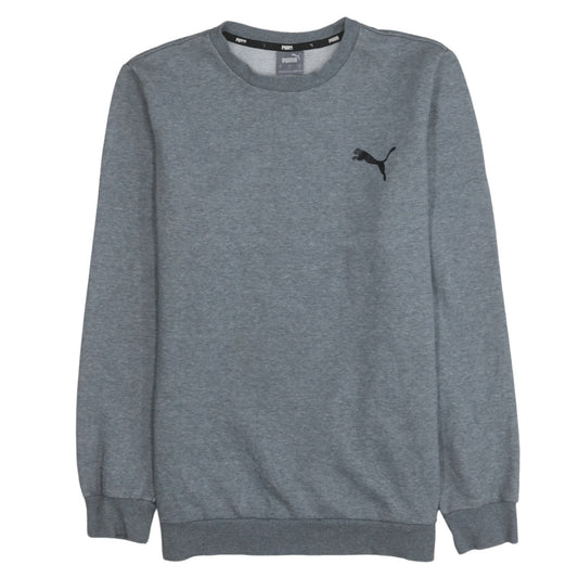 Puma Men's Grey Crew Neck Sweatshirt Small Regular Fit Fleece