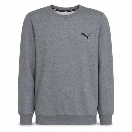 Front view of Puma Men's Grey Crew Neck Sweatshirt Small Regular Fit Fleece