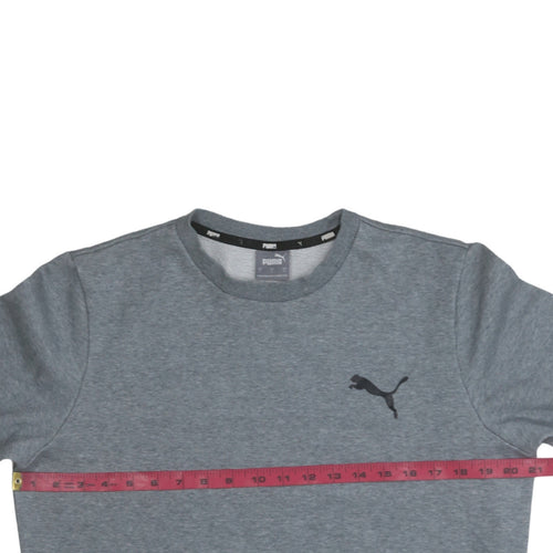 Puma Men's Grey Crew Neck Sweatshirt Small Regular Fit Fleece