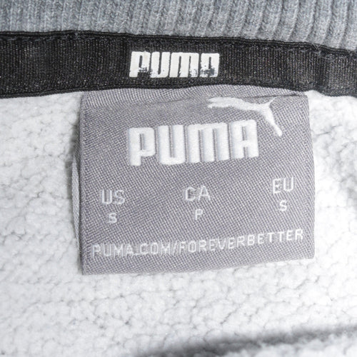 Puma Men's Grey Crew Neck Sweatshirt Small Regular Fit Fleece