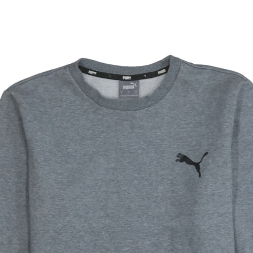 Puma Men's Grey Crew Neck Sweatshirt Small Regular Fit Fleece