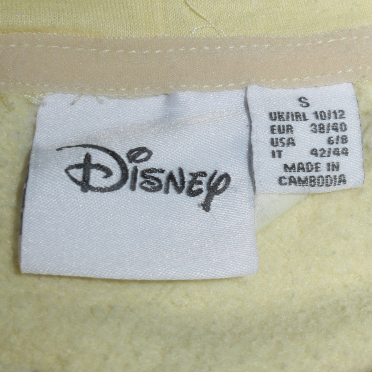 Disney Primark Cares Women Yellow Winnie the Pooh Pullover Hoodie Size S