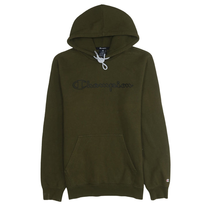 Champion Men’s Green Pullover Hoodie Large Logo Cotton Blend