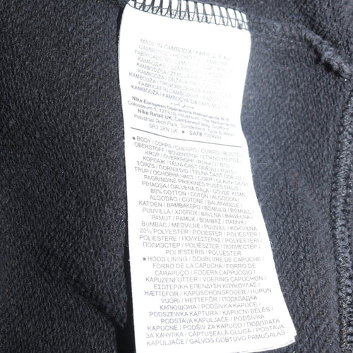 Nike Mens Black Pullover Hoodie Sweatshirt M Fleece Regular Fit