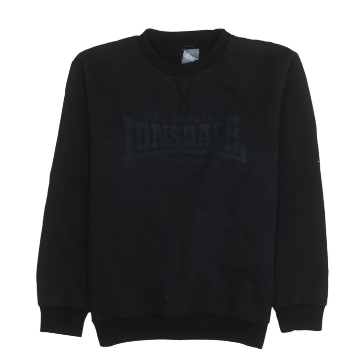 Lonsdale Men’s Black XL Pullover Sweatshirt Crew Neck Logo Jumper