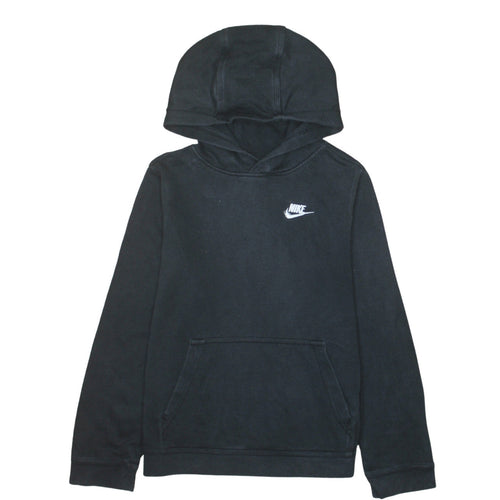 Nike Boys Black Pullover Hoodie Sweatshirt L 147-158cm Fleece Logo