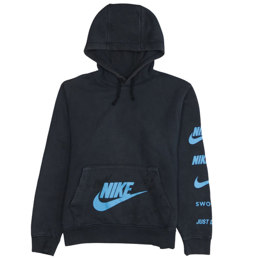 Nike Men's Black Pullover Hoodie Small Logo Graphic Sportswear