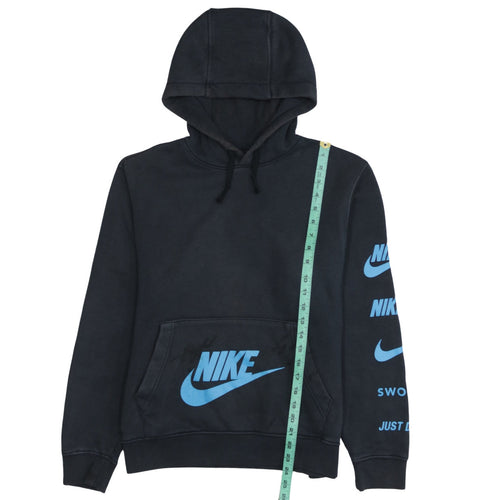 Nike Men's Black Pullover Hoodie Small Logo Graphic Sportswear