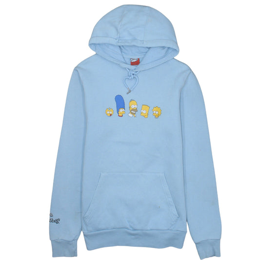 Front view of Primark The Simpsons Blue Pullover Men's Hoodie XS Graphic Print