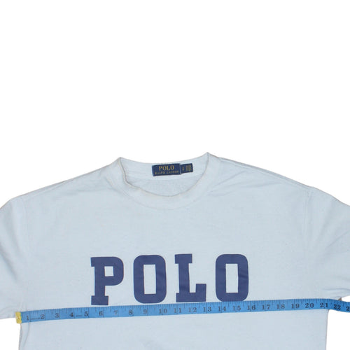 Ralph Lauren Women White Polyester Cotton Crew Neck Pullover Sweatshirt M