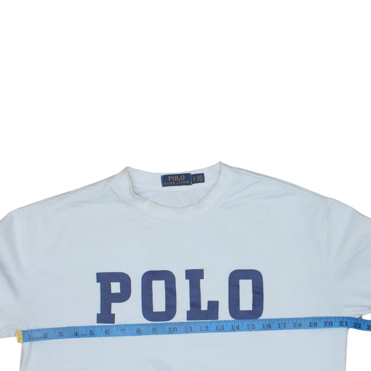 Ralph Lauren Women White Polyester Cotton Crew Neck Pullover Sweatshirt M