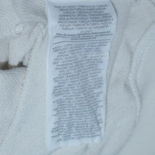 Nike Men's White XS Pullover Hoodie with Orange Logo Print