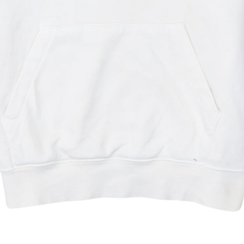 Nike Men's White XS Pullover Hoodie with Orange Logo Print