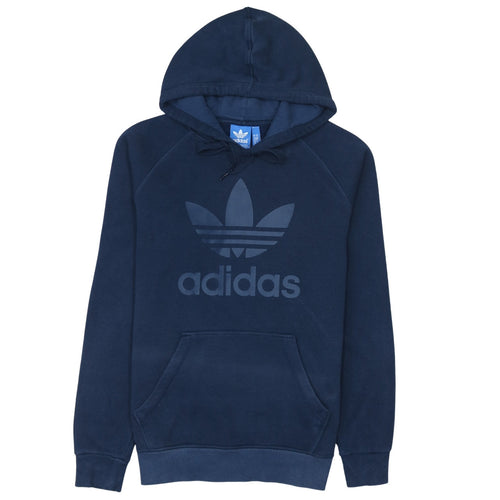 Adidas Men's Blue Pullover Hoodie Size M Logo Sports Sweatshirt