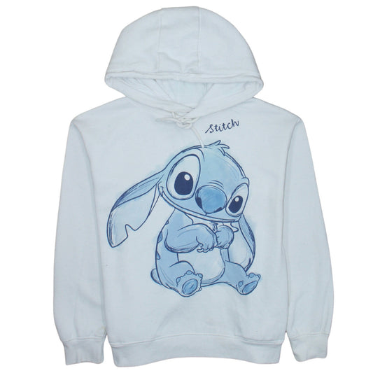 Disney Primark Cares Womens White Stitch Hoodie Size S 10/12 Pullover