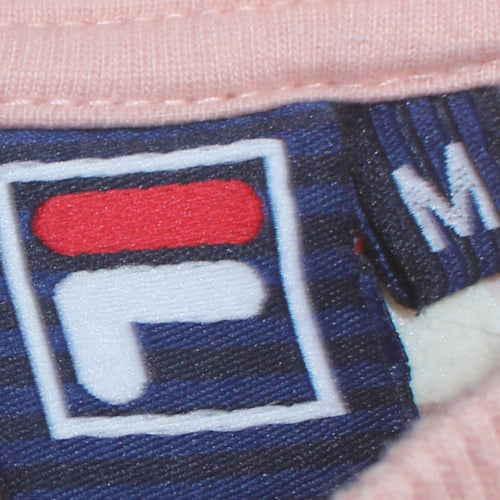 FILA Womens Pink Colourblock Leopard Logo Sweatshirt M