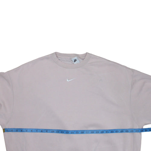 Nike Men's Beige Crew Neck Fleece Sweatshirt Small Pullover
