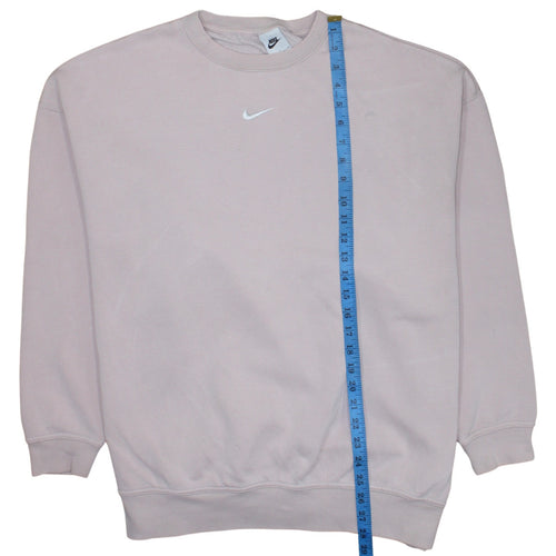 Nike Men's Beige Crew Neck Fleece Sweatshirt Small Pullover