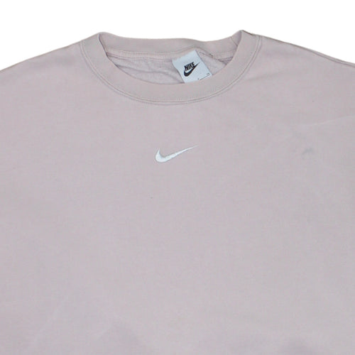 Nike Men's Beige Crew Neck Fleece Sweatshirt Small Pullover