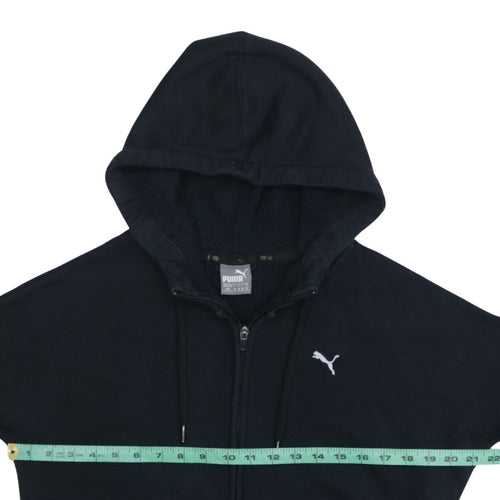 Puma Women Black Full Zip Hoodie Size 10 Hooded Sweatshirt