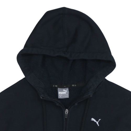 Puma Women Black Full Zip Hoodie Size 10 Hooded Sweatshirt