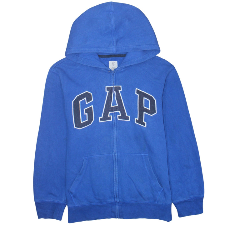 GAP Boys Blue Full Zip Hoodie XL - Logo Fleece Casual Sweatshirt