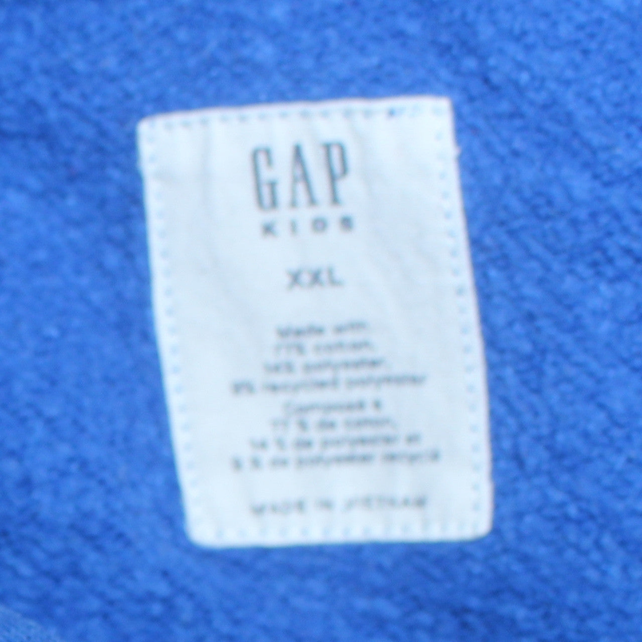 GAP Boys Blue Full Zip Hoodie XL - Logo Fleece Casual Sweatshirt