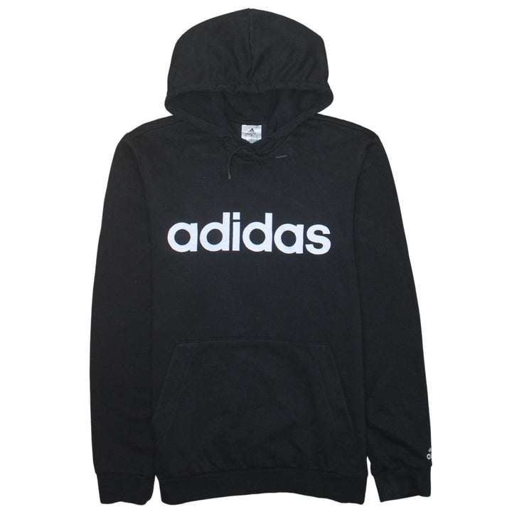 Adidas Men’s Black Small Pullover Hoodie Sweatshirt Logo Fleece