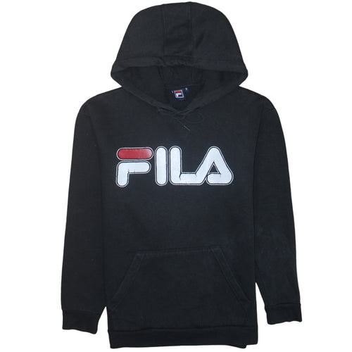FILA Men's Black Pullover Hoodie Small Logo Sportswear