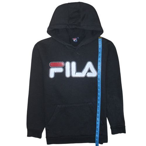 FILA Men's Black Pullover Hoodie Small Logo Sportswear
