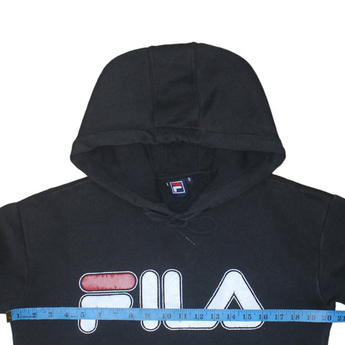 FILA Men's Black Pullover Hoodie Small Logo Sportswear