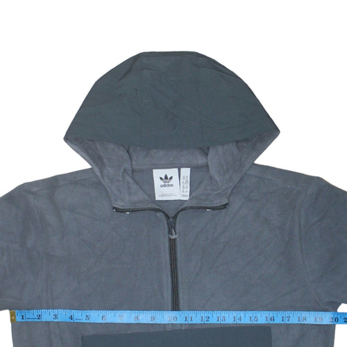 Adidas Mens Grey XS Pullover Fleece 1/2 Zip Hoodie