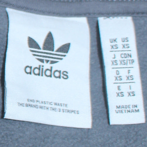 Adidas Mens Grey XS Pullover Fleece 1/2 Zip Hoodie
