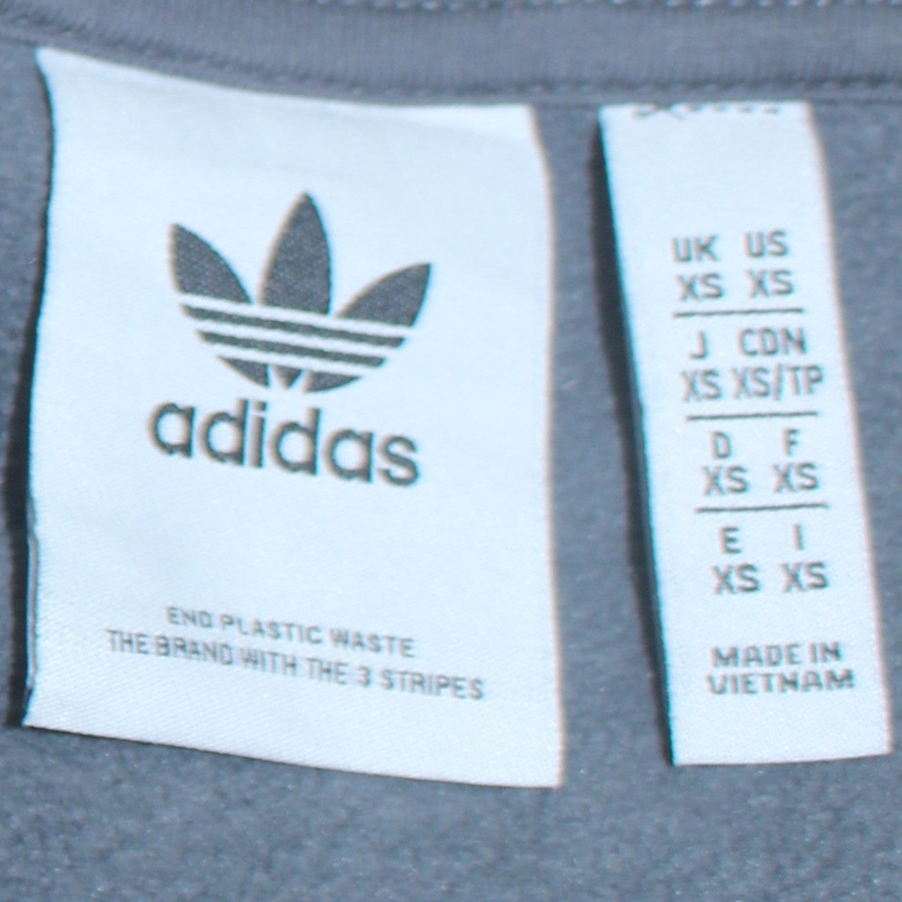 Adidas Mens Grey XS Pullover Fleece 1/2 Zip Hoodie