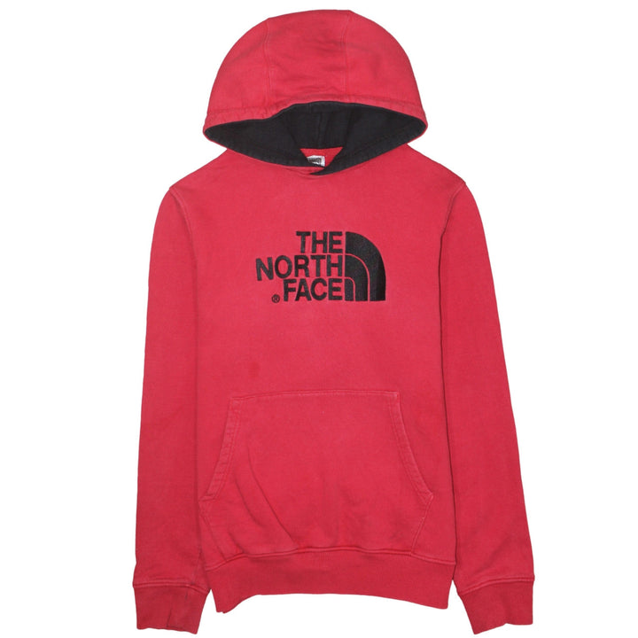 The North Face Men's Red Pullover Hoodie L Logo Print Outdoor Cotton